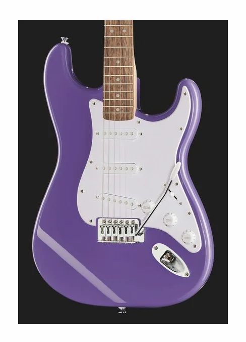 Squier Sonic Strat LRL Ultraviolet, perfil lateral del cuerpo