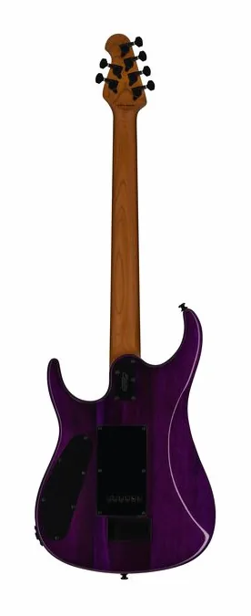 Sterling by Music Man JP150DFM Purple Nebula, curvas del cuerpo vistas desde arriba