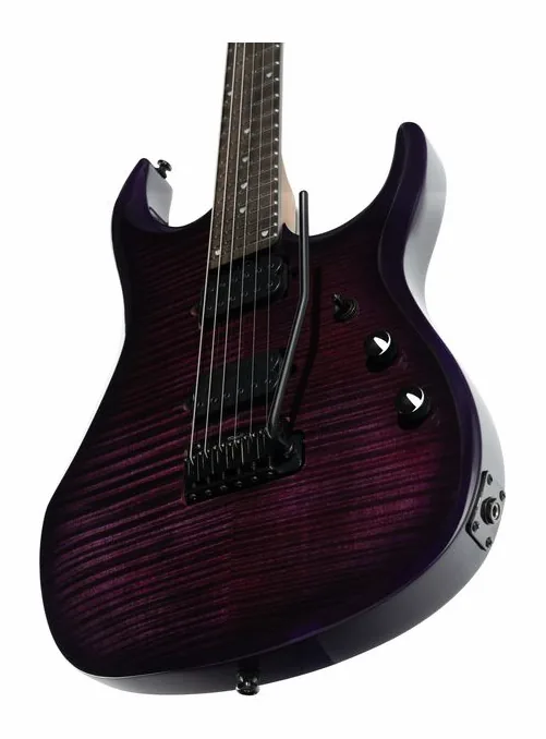 Sterling by Music Man JP150DFM Purple Nebula, pala con clavijeros y logotipo