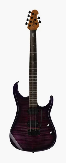 Sterling by Music Man JP150DFM Purple Nebula en primer plano frontal