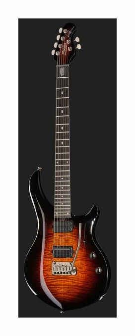 Sterling by Music Man Majesty 200XFM Tiger Eye, cuerpo y acabado en primer plano