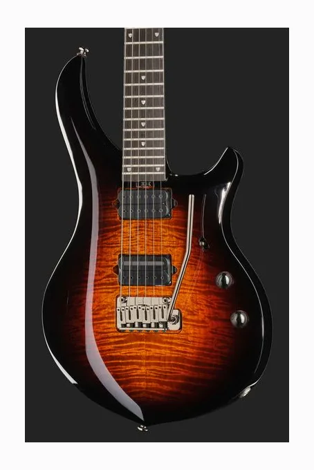 Sterling by Music Man Majesty 200XFM Tiger Eye, pala con clavijeros y logotipo