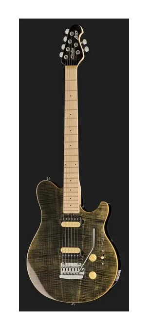 Sterling by Music Man S.U.B. Axis AX3 Trans Black, cejuela y primeras posiciones del diapasón