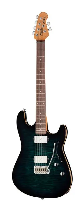 Sterling by Music Man Sabre Deep Blue Burst visto de frente