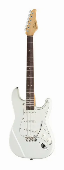 Suhr Classic S Antique SSS RW OWT encuadrado de frente sobre fondo neutro