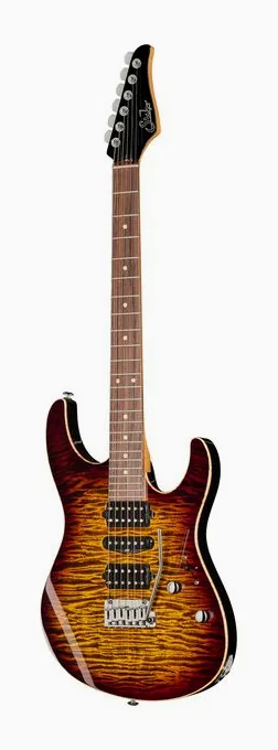 Suhr Modern Plus HSH PF TWBB encuadrado de frente sobre fondo neutro