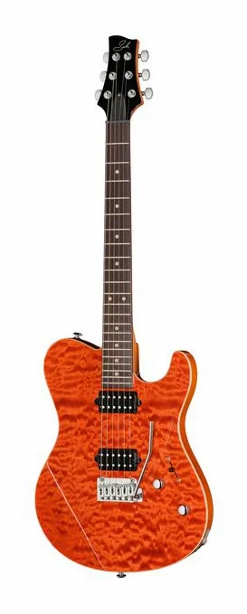 Suhr Oso Custom Orange Stain fotografiado de frente