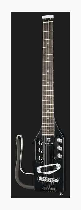 Traveler Guitar Electric Ultra Light Black, curvas del cuerpo vistas desde arriba