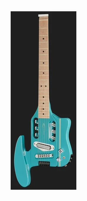 Traveler Guitar Speedster Deluxe Hot Rod Blue, cuerpo y acabado en primer plano