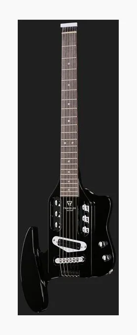 Traveler Guitar Speedster Standard Gloss Black, cuerpo y acabado en primer plano