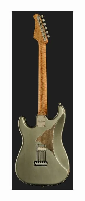 Xotic Guitars XSC-3 Pepper Gray Heavy Aged, cejuela y primeras posiciones del diapasón