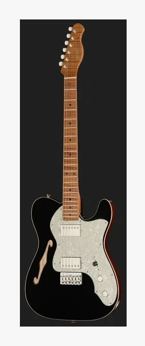 Xotic Guitars XTC-TL Black Top Natural Back, cejuela y primeras posiciones del diapasón